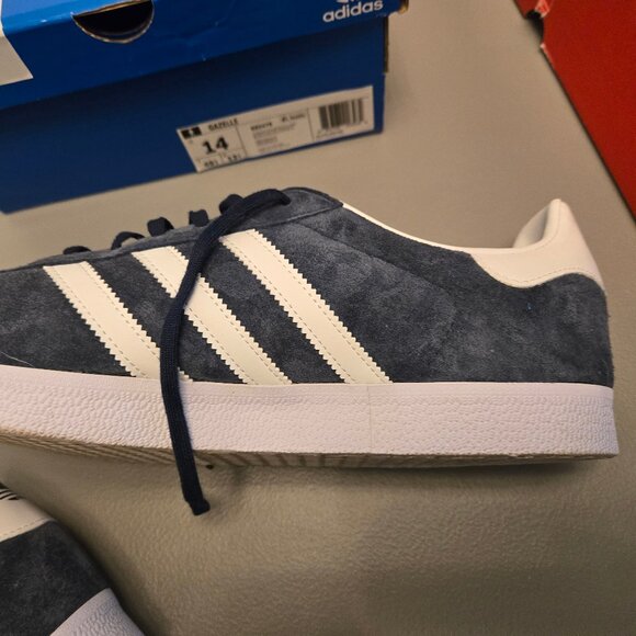 Adidas Gazelle Navy and White Men's size 14 - Picture 5 of 7